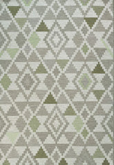Brighton Grey And Green Geometric Indoor Outdoor Rug - Pendle Village Furniture